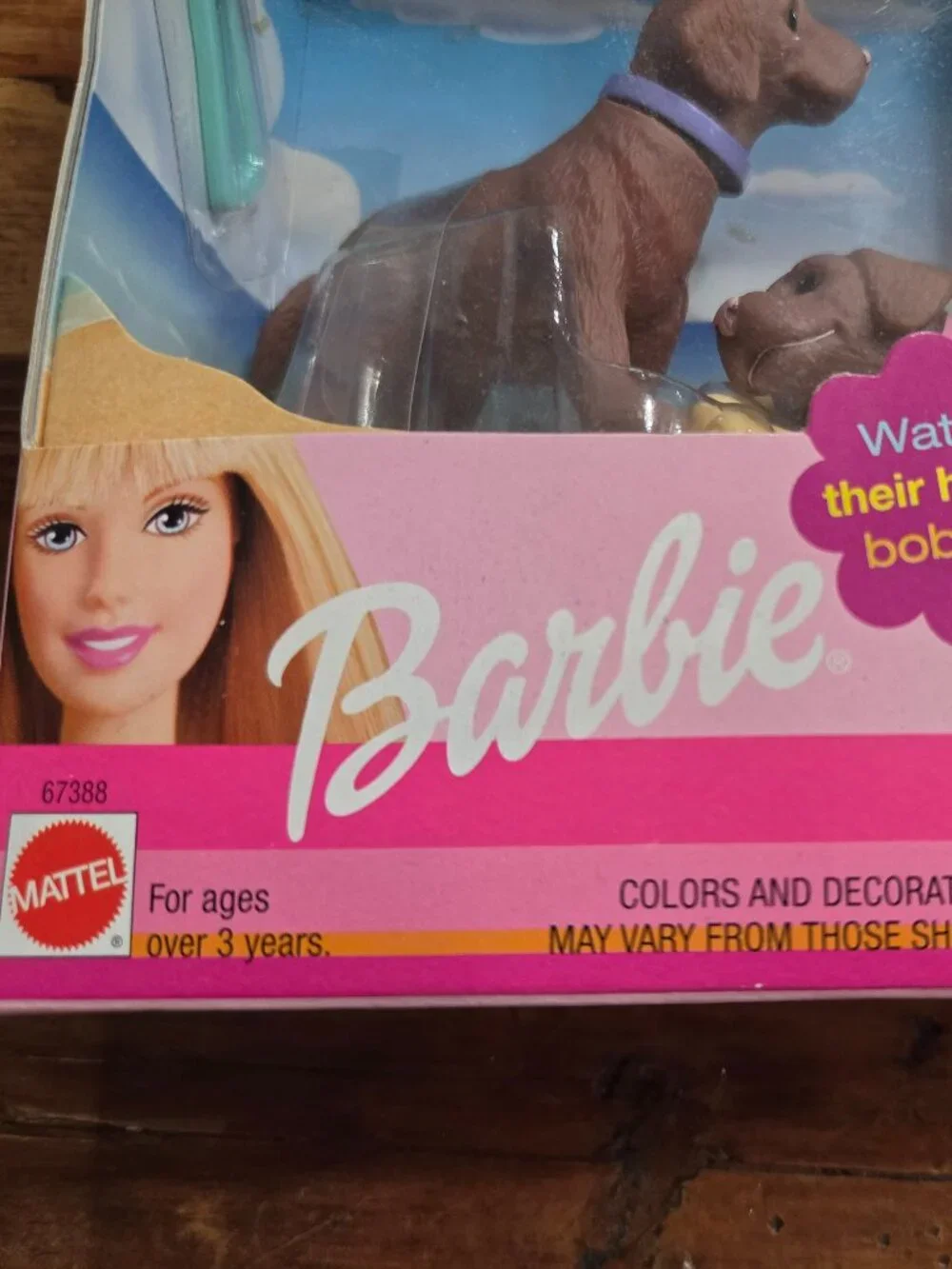 Mattel Barbie Bobbin' Bow-Wows Chocolate Lab Pups #67388 Bobble Heads New Sealed